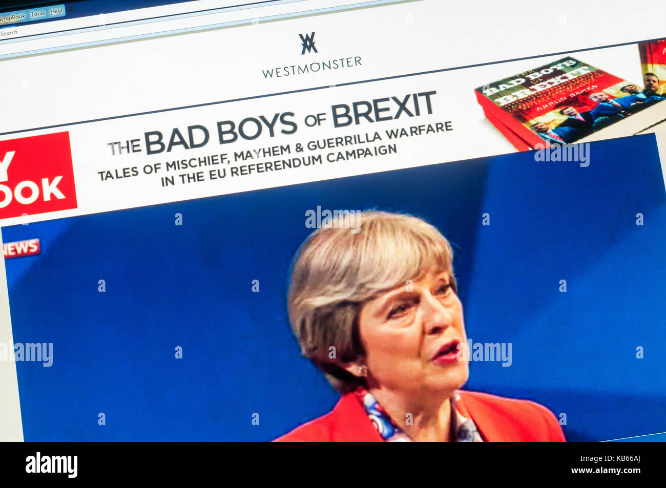 Home page della British alternativa politica news sito Westmonster Foto Stock
