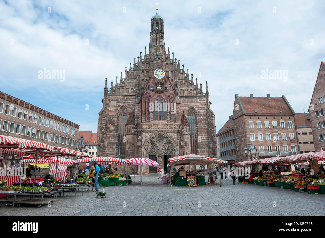 La Frauenkirche, Norimberga, Media Franconia, Baviera, Germania, Europa Foto Stock