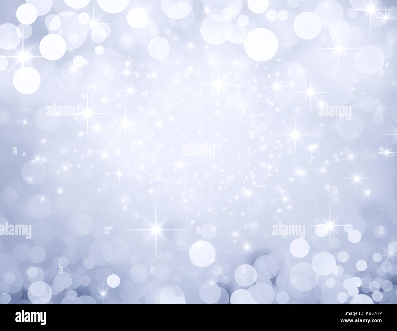 Festa di luce brillante e stelle brilla su argento sfondo colorato Foto Stock