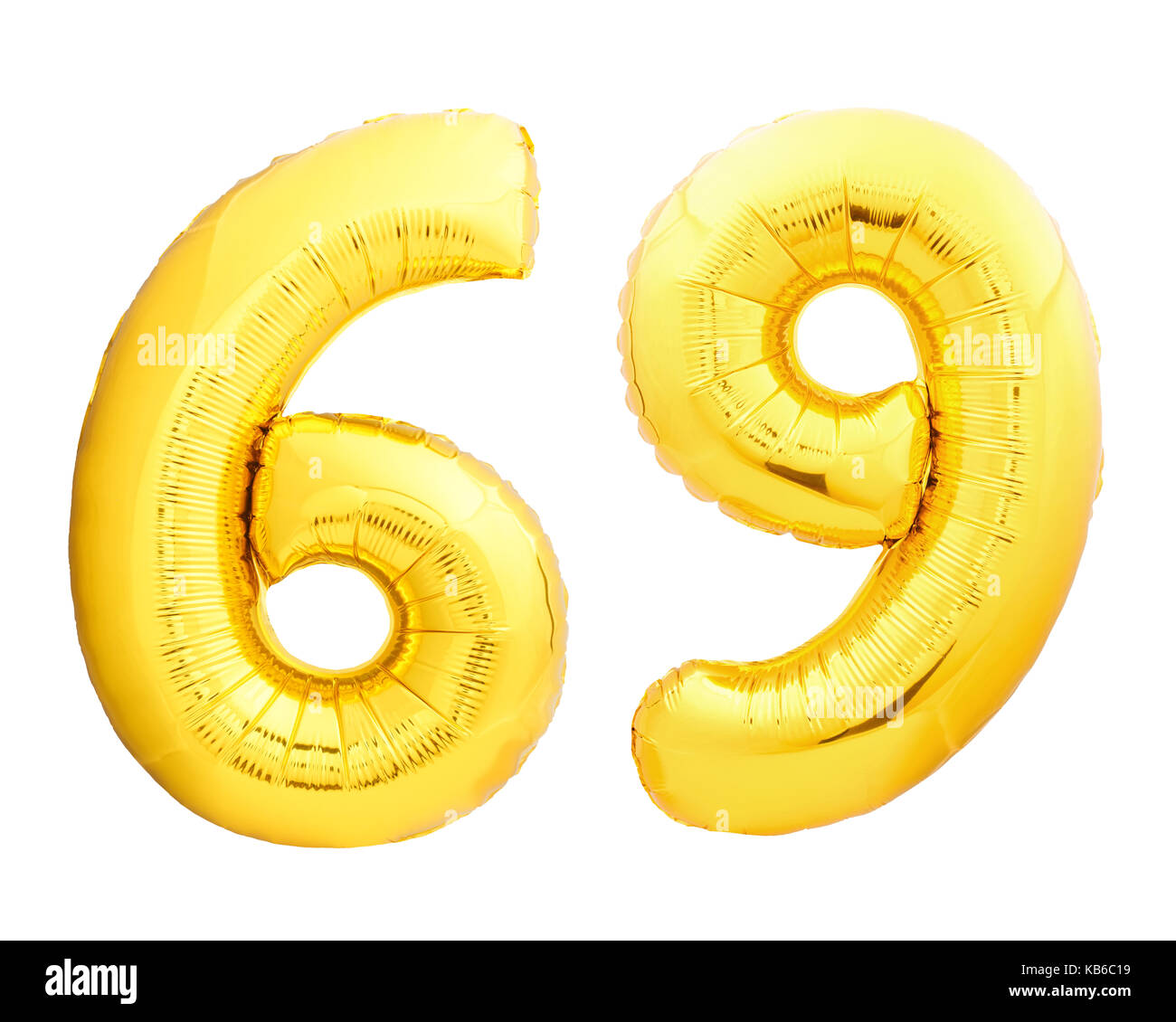 Numero aureo 69 sessanta nove fatta di palloncino gonfiabile Foto Stock