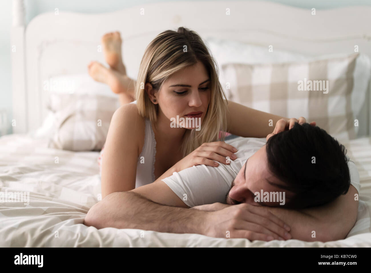 L uomo e la donna con problemi di rapporto Foto Stock