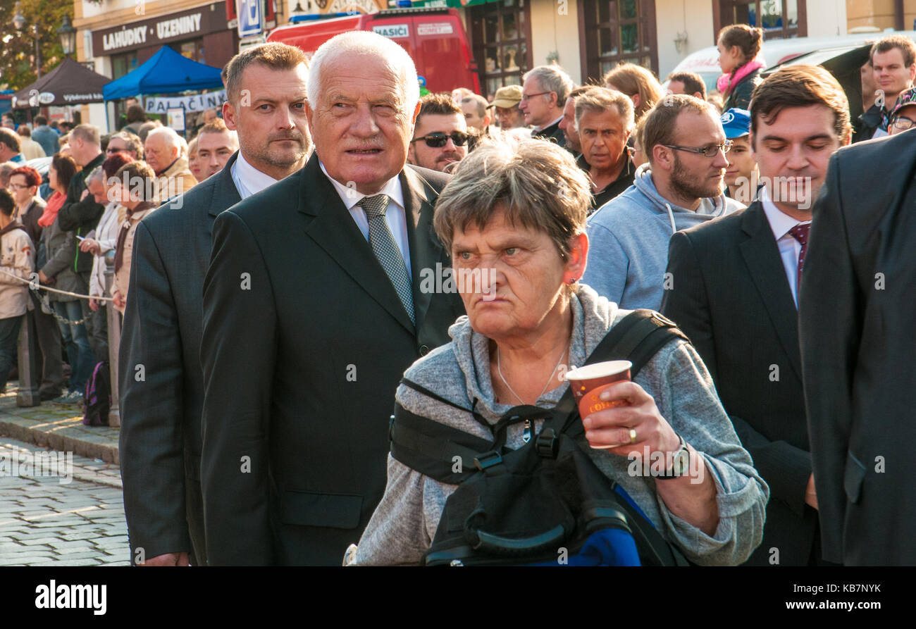 Presidente Vaclav Klaus sul pellegrinaggio nazionale a San Venceslao Foto Stock