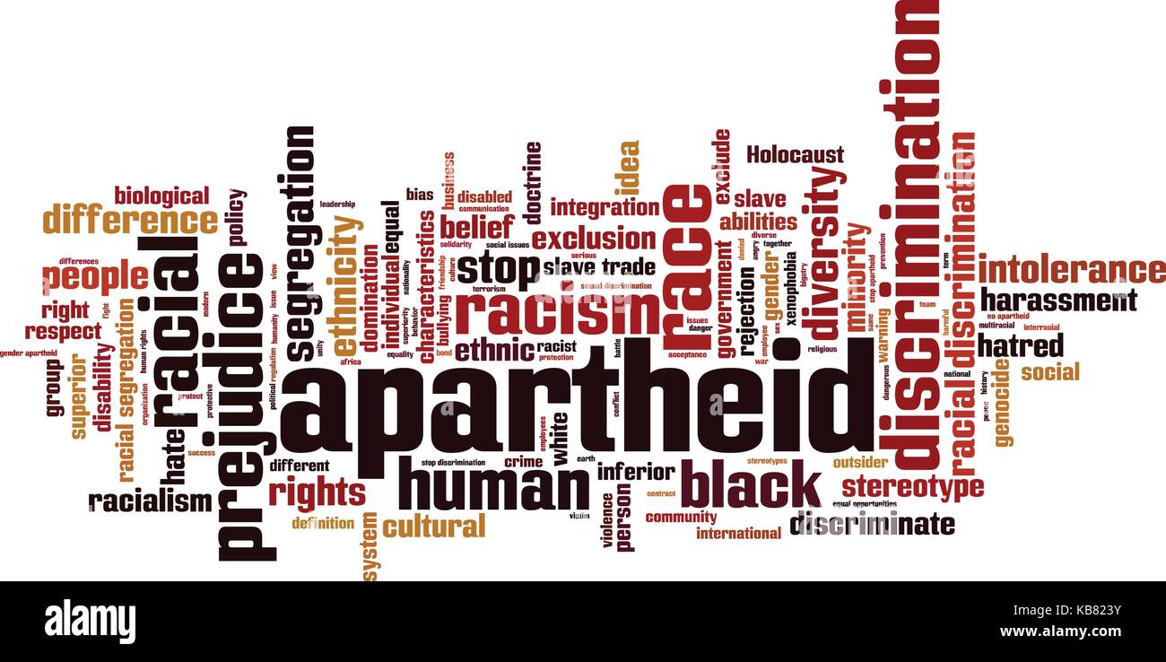 L apartheid parola concetto cloud. illustrazione vettoriale Illustrazione Vettoriale