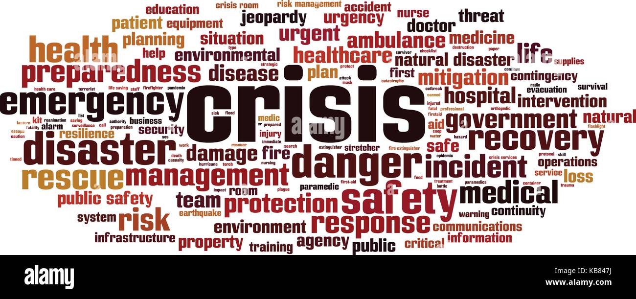 Parola crisi il concetto di cloud. illustrazione vettoriale Illustrazione Vettoriale