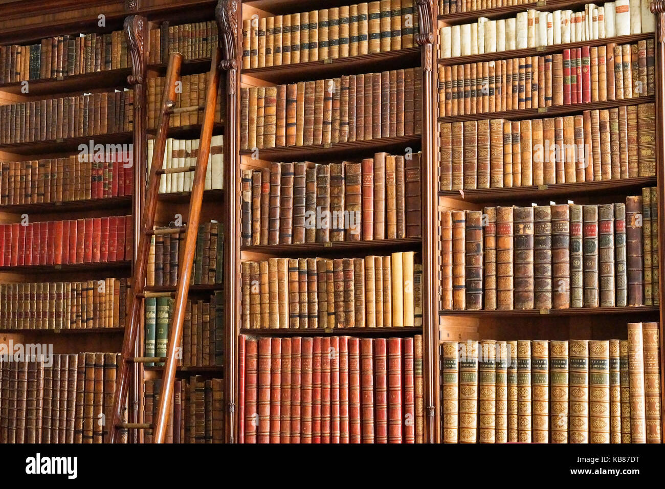 Vecchia libreria con scaletta Foto stock - Alamy