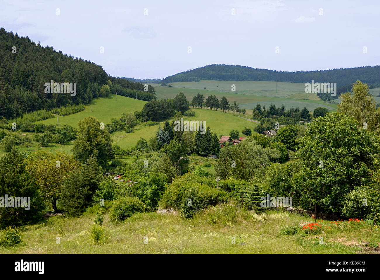 Tipico paesaggio nella Repubblica Ceca Foto Stock