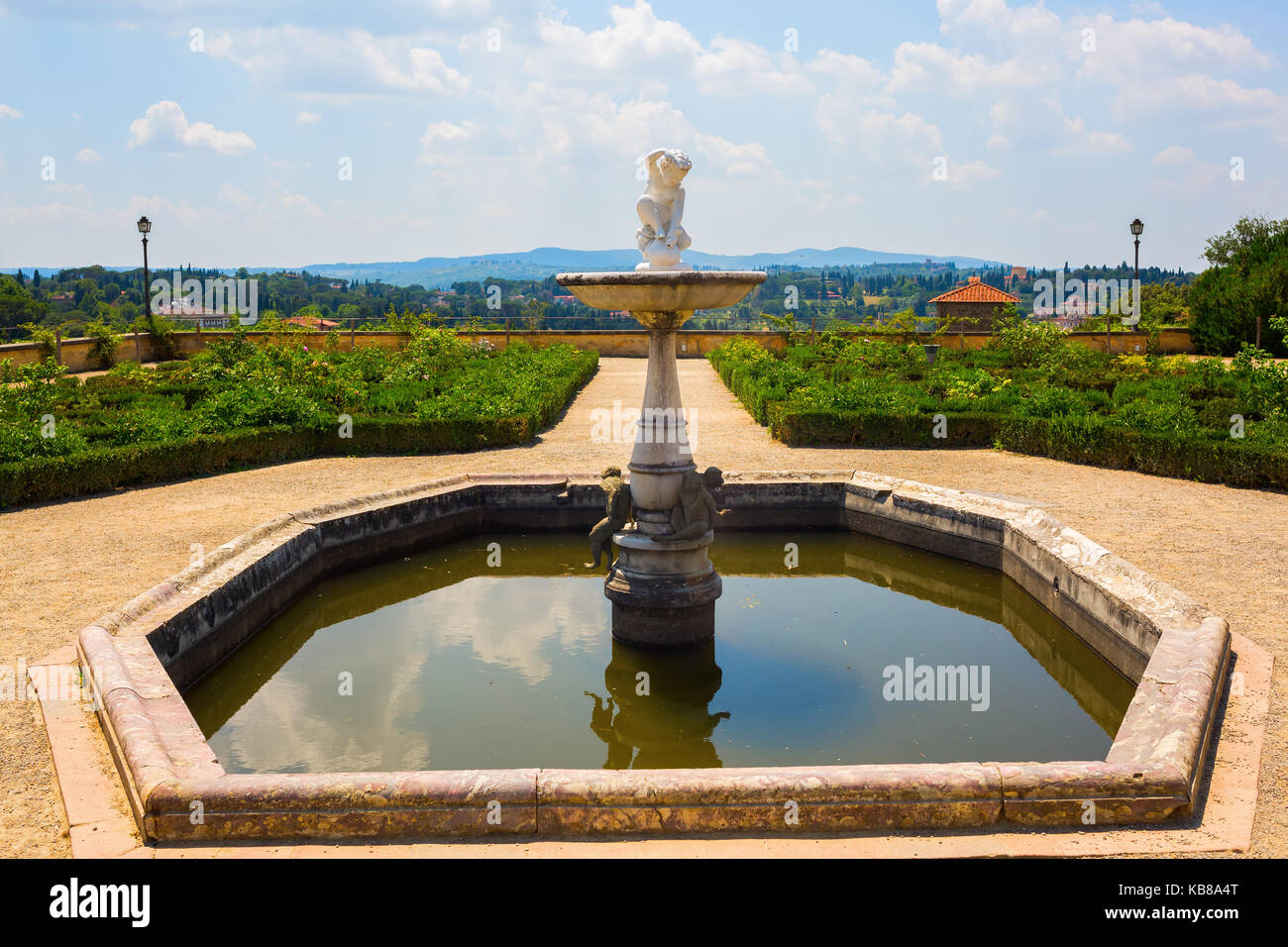 Firenze, Italia - Luglio 06, 2016: Giardini di Boboli di Firenze. Si tratta di un parco di Firenze, che ospita una collezione di sculture risalenti al XVI Foto Stock