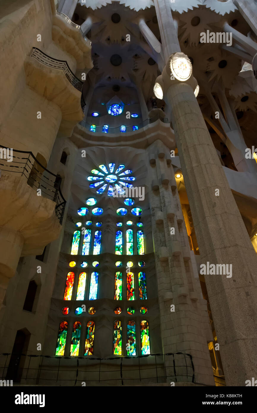 Soffitti della Sagrada Familia a Barcellona Foto Stock