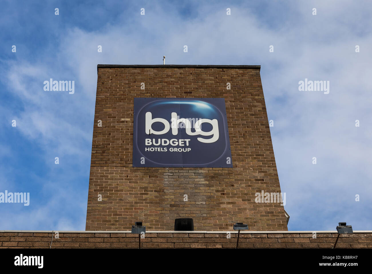 Bilancio bhg hotels group logo di segno Foto Stock