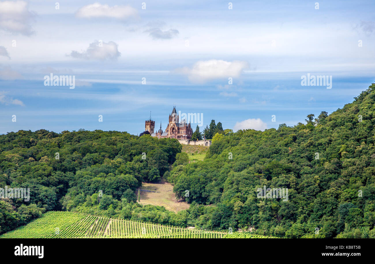Drachenburg Koenigswinter Siebenbirge paesaggio Germania punta di viaggio Foto Stock