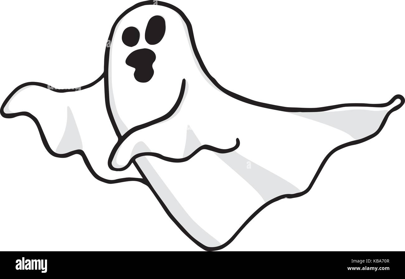 Ghost erranti e urlando su sfondo trasparente Illustrazione Vettoriale