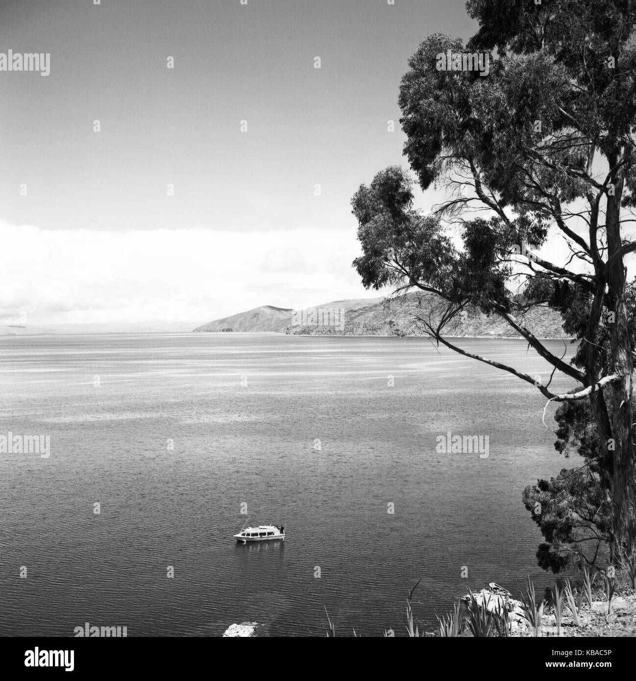 Die Landschaft am Titicaca vedere, Perù 1960er Jahre. Paesaggio panoramico intorno al lago Tititcaca, Perù 1960s. Foto Stock