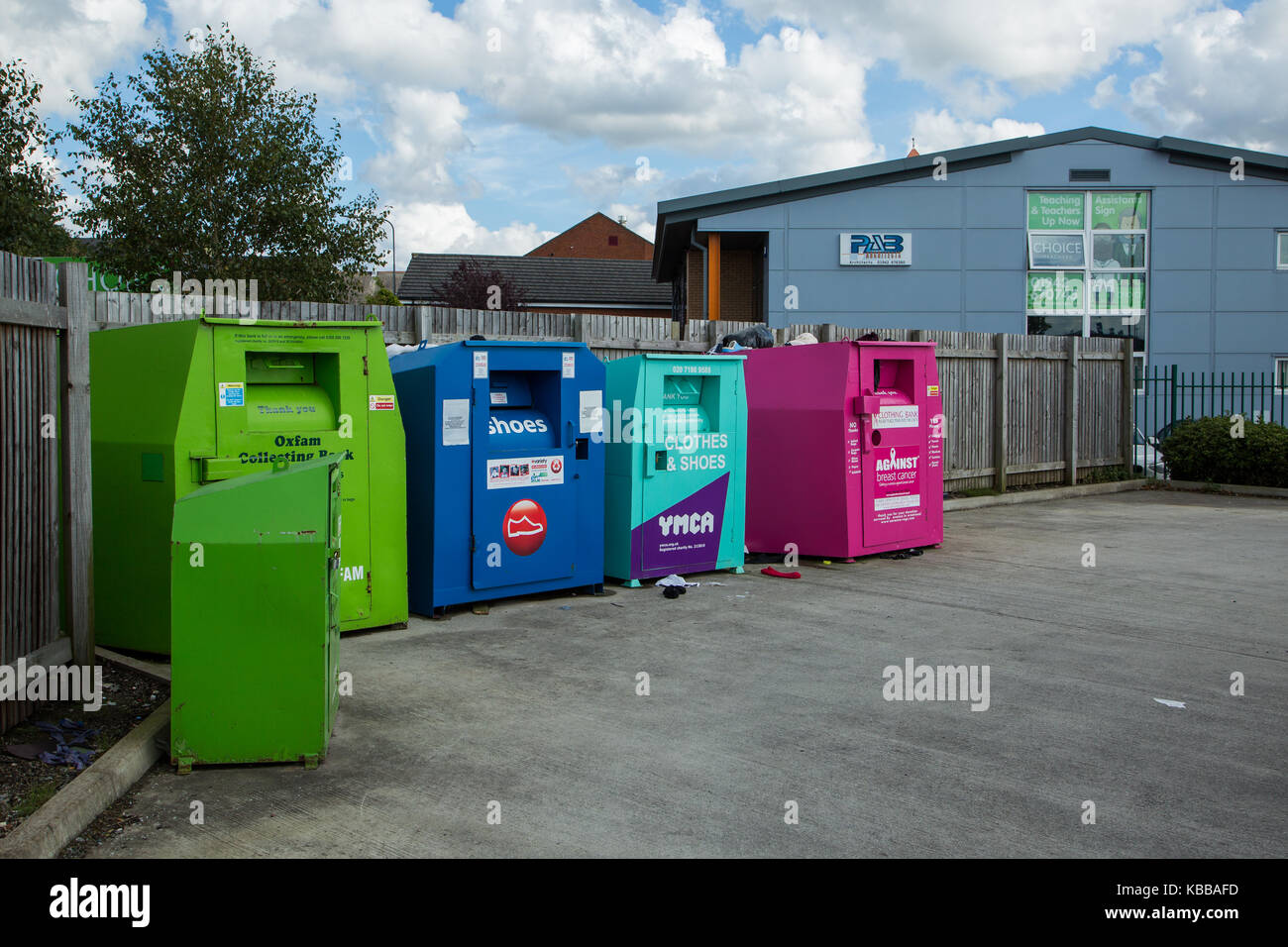 Il cestino a Leigh, England, Regno Unito Foto Stock