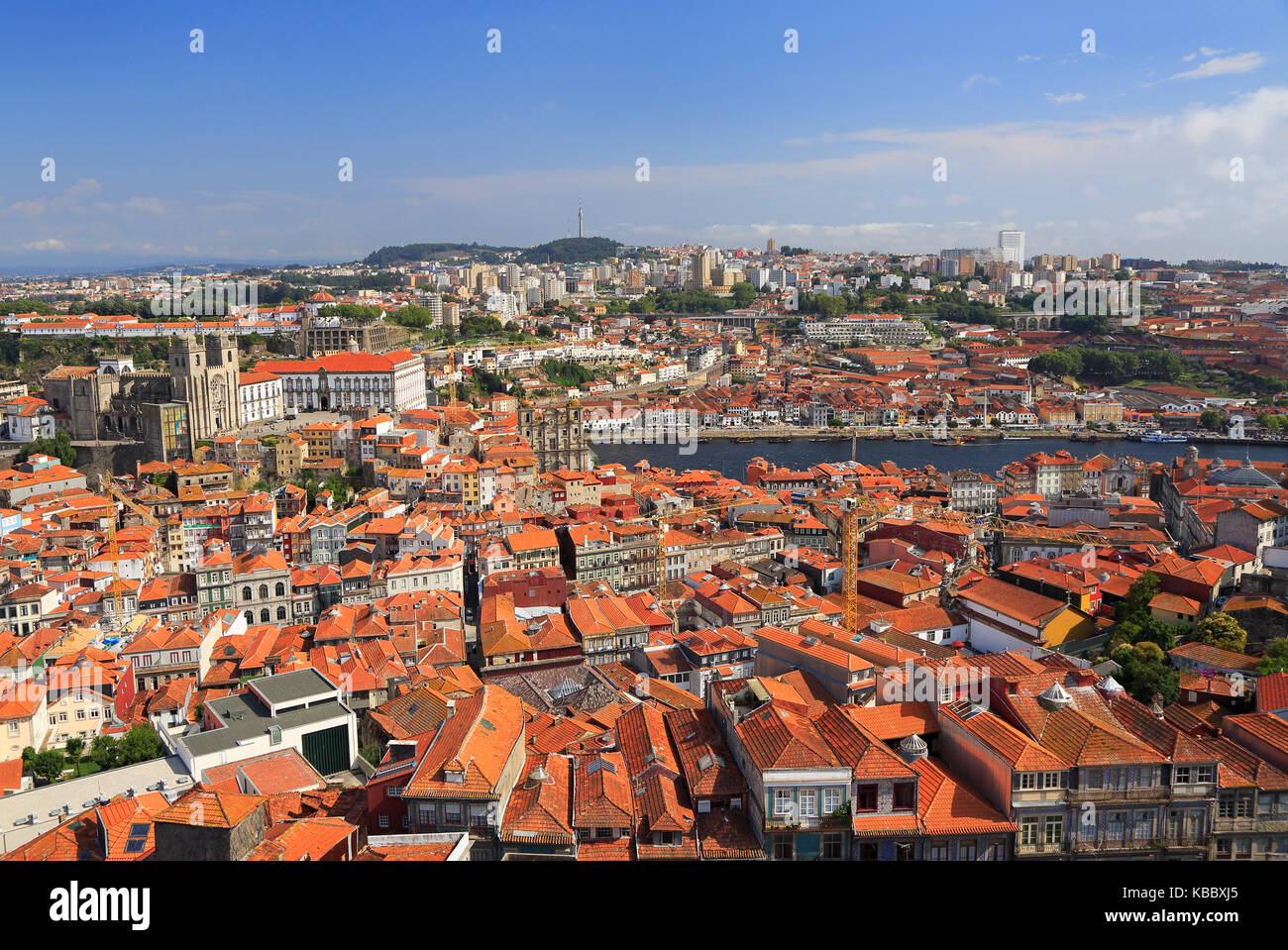 Lo skyline di porto in Portogallo, vista aerea Foto Stock