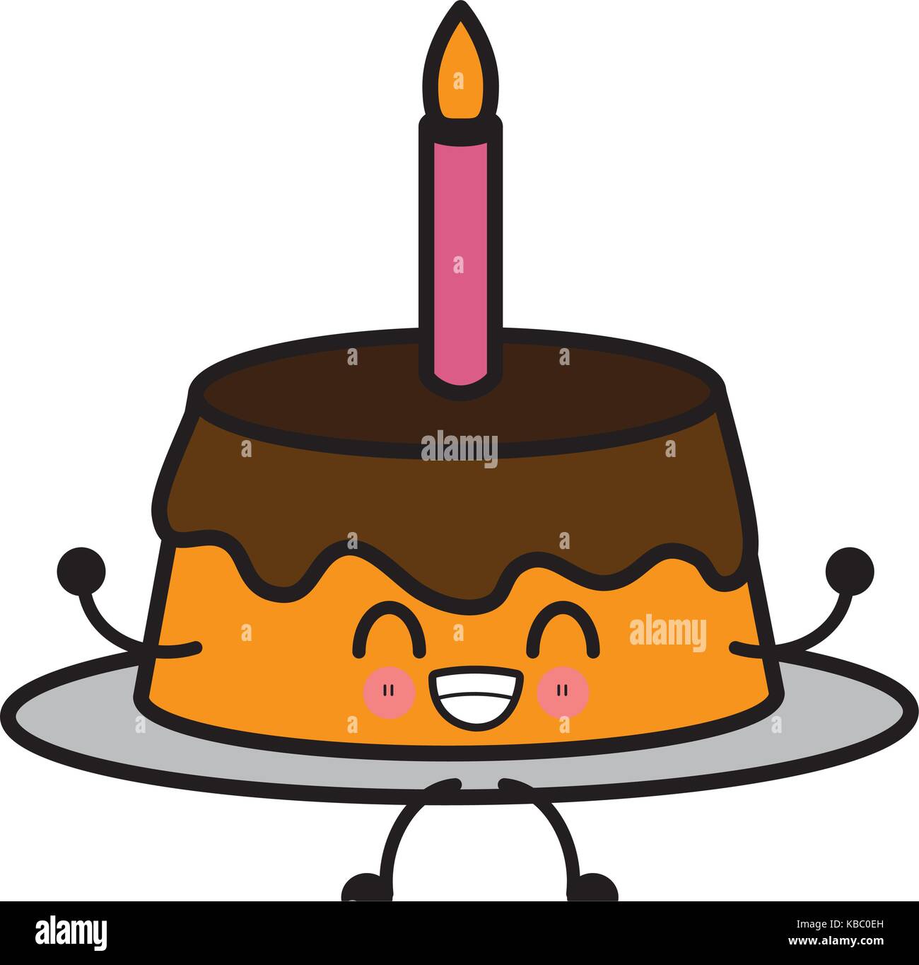 Kawaii Candela Torta Di Compleanno Festa Immagine E Vettoriale Alamy