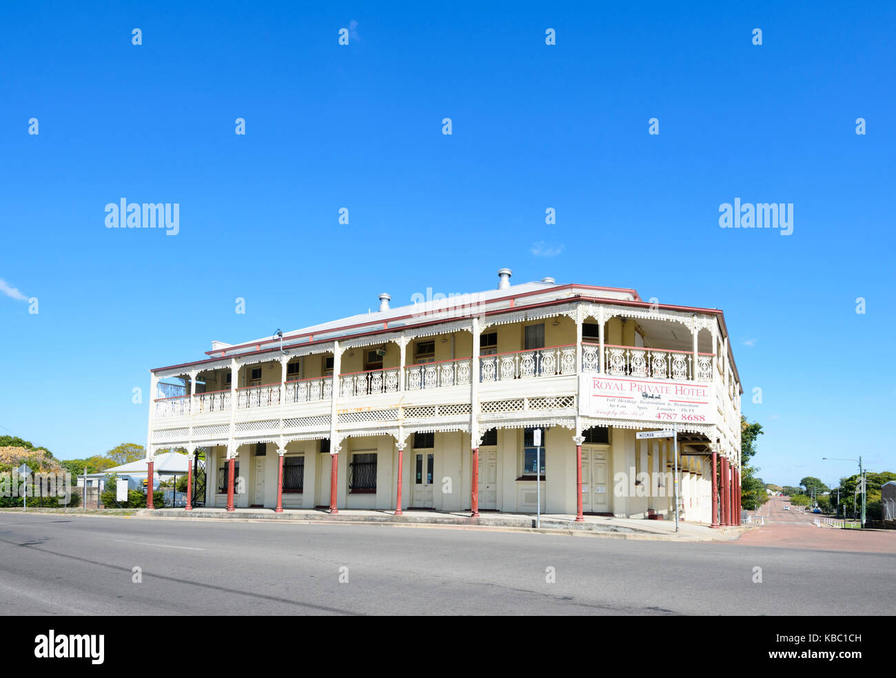 Heritage-elencati di Royal Hotel privato, 100 Mosman Street, costruita nel 1888, Charters torri del Queensland del Nord, QLD, Australia Foto Stock
