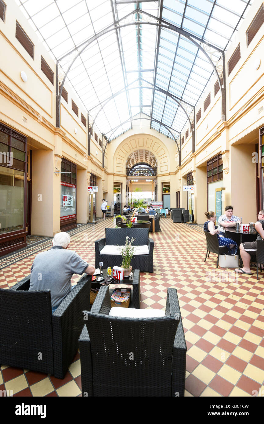 All'interno del patrimonio-elencati Stock Exchange Arcade costruito nel 1888, 76 Mosman Street, Quartiere Centrale, Charters torri del Queensland del Nord, QLD, Australia Foto Stock
