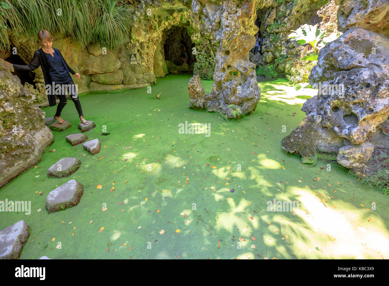 Cascata regaleira lago palace Foto Stock