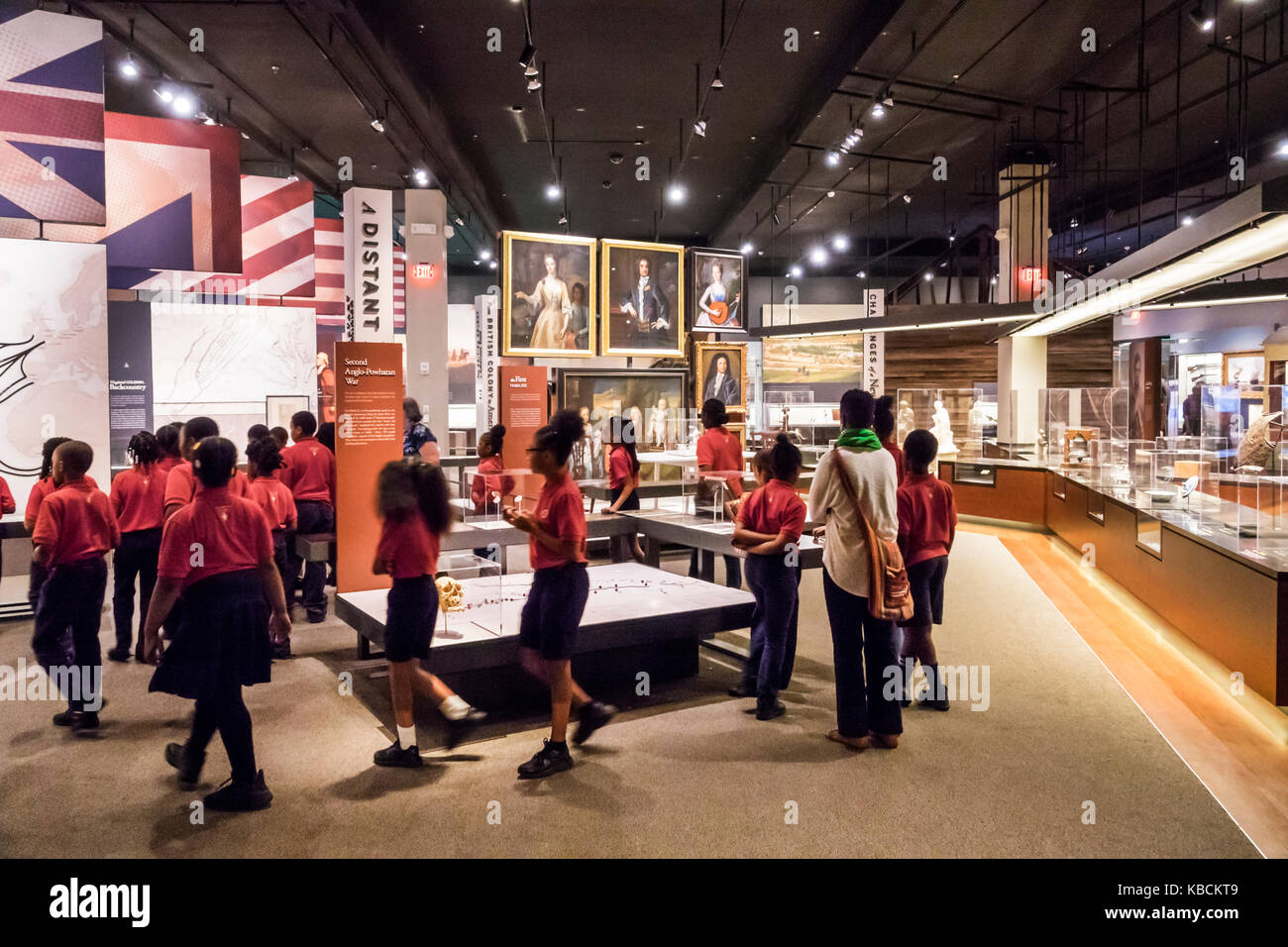 Richmond Virginia, Virginia Historical Society, museo, mostra mostra collezione la storia della Virginia, storia, manufatti, studenti allievo Blac Foto Stock