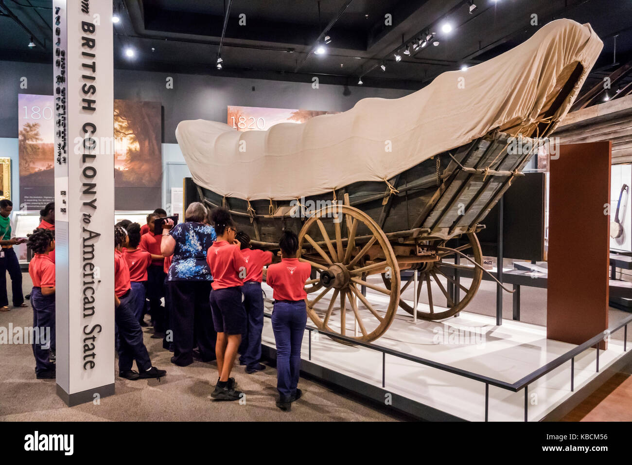Richmond Virginia, Virginia Historical Society, museo, mostra mostra collezione la storia della Virginia, storia, manufatti, studenti allievo Blac Foto Stock