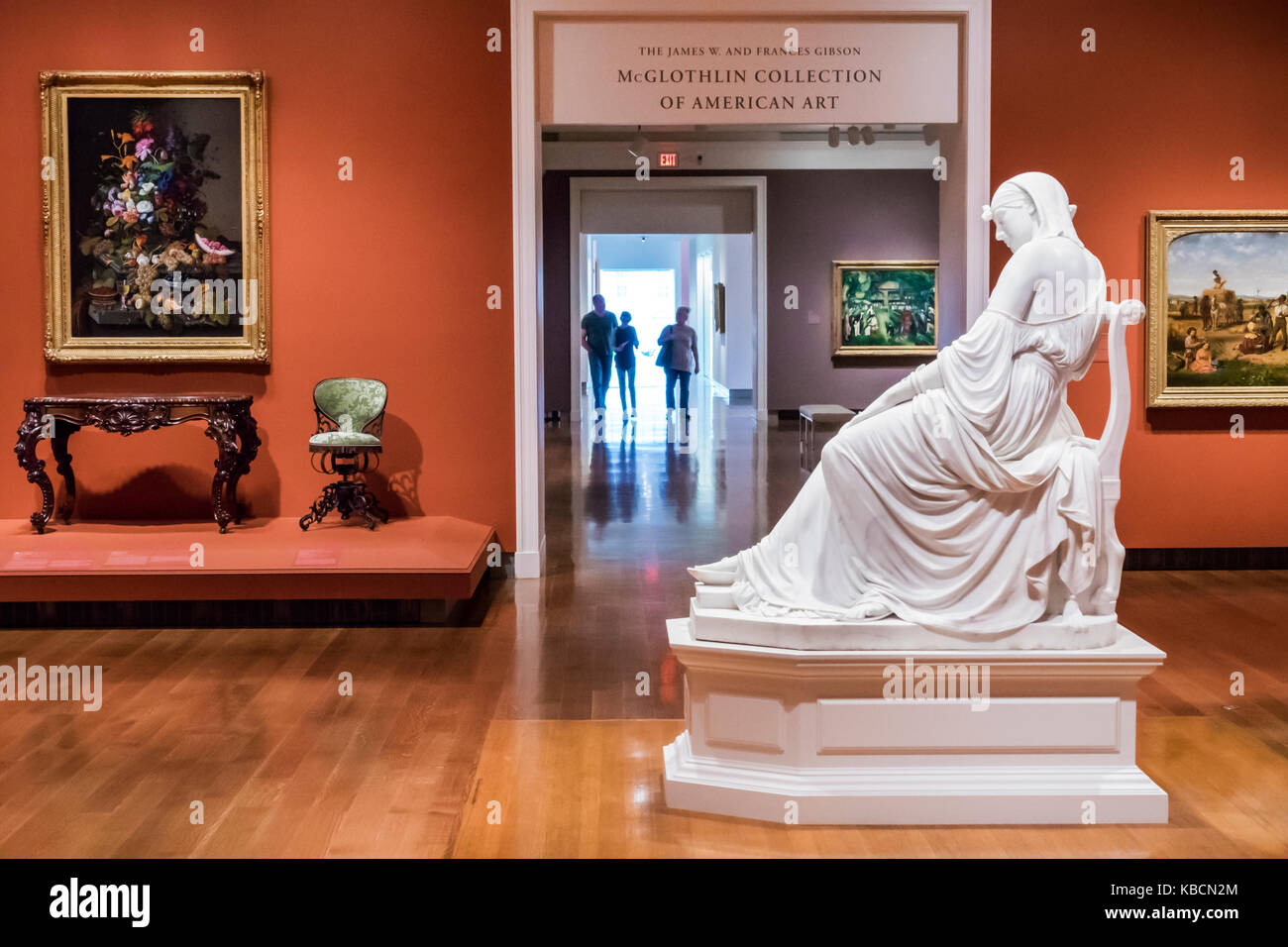 Richmond Virginia, Virginia Museum of fine Arts della Virginia, VMFA, Cleopatra, marmo, scultura, storia di William Wetmore, l'abbondanza della natura, pittura, Severin Roesen, g Foto Stock