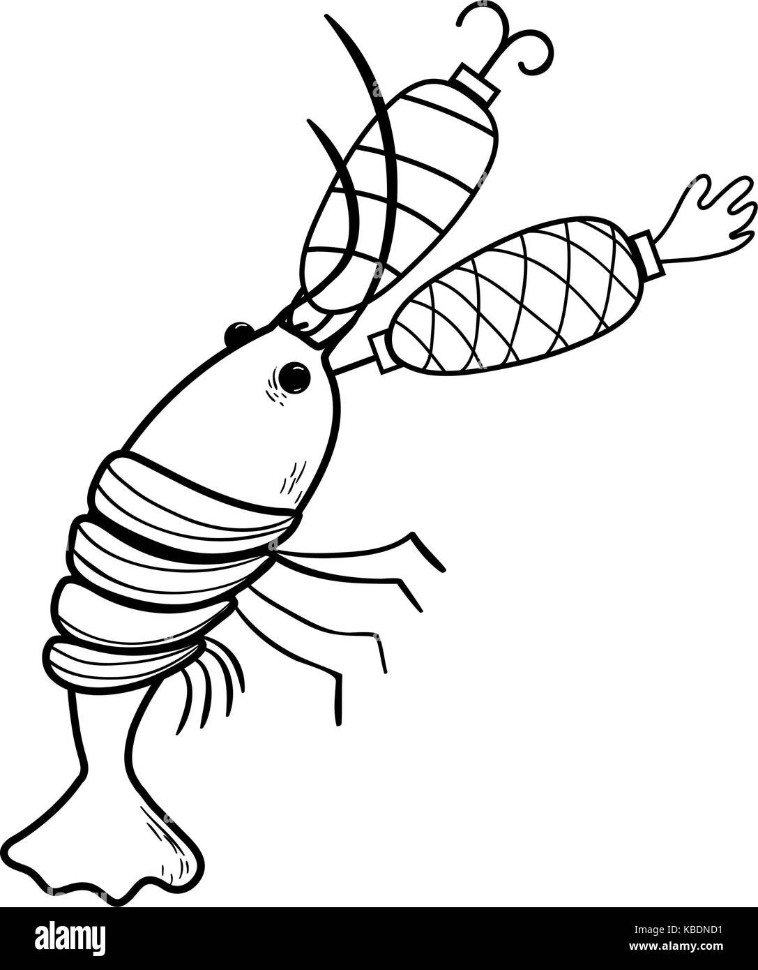 La linea lobster bitting spinner oggetto per la cattura di esso Illustrazione Vettoriale