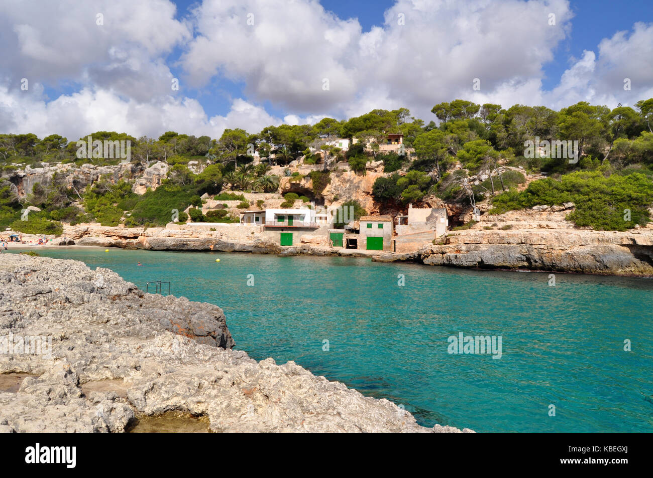 Cala Llombards vista sull'isola delle Baleari Mallorca in Spagna Foto Stock