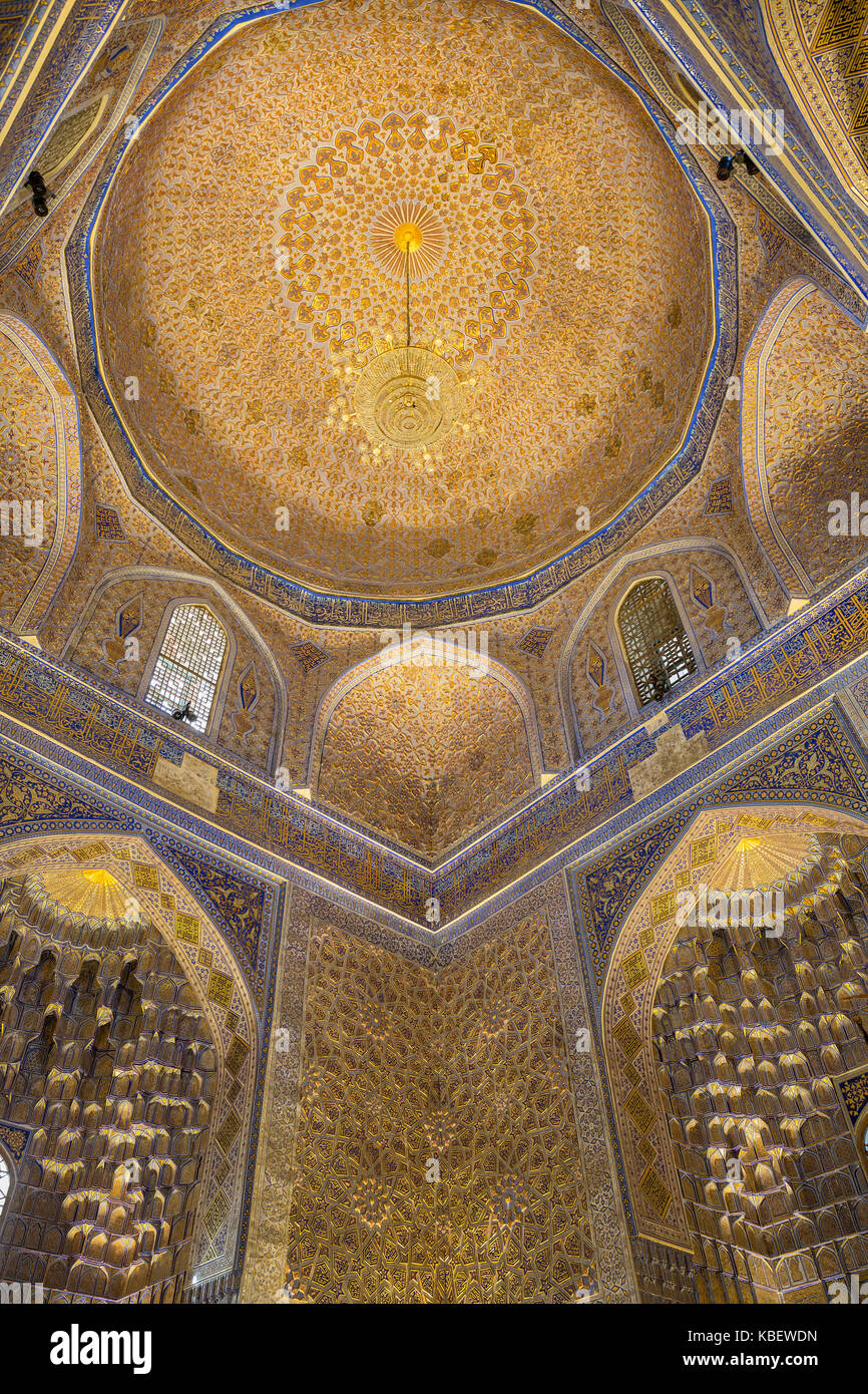 L'interno del mausoleo guri amir, Samarcanda, Uzbekistan Foto Stock