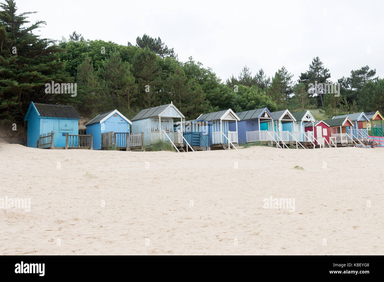 Cabine sulla spiaggia, a Wells-Next-The-Sea, Norfolk Foto Stock