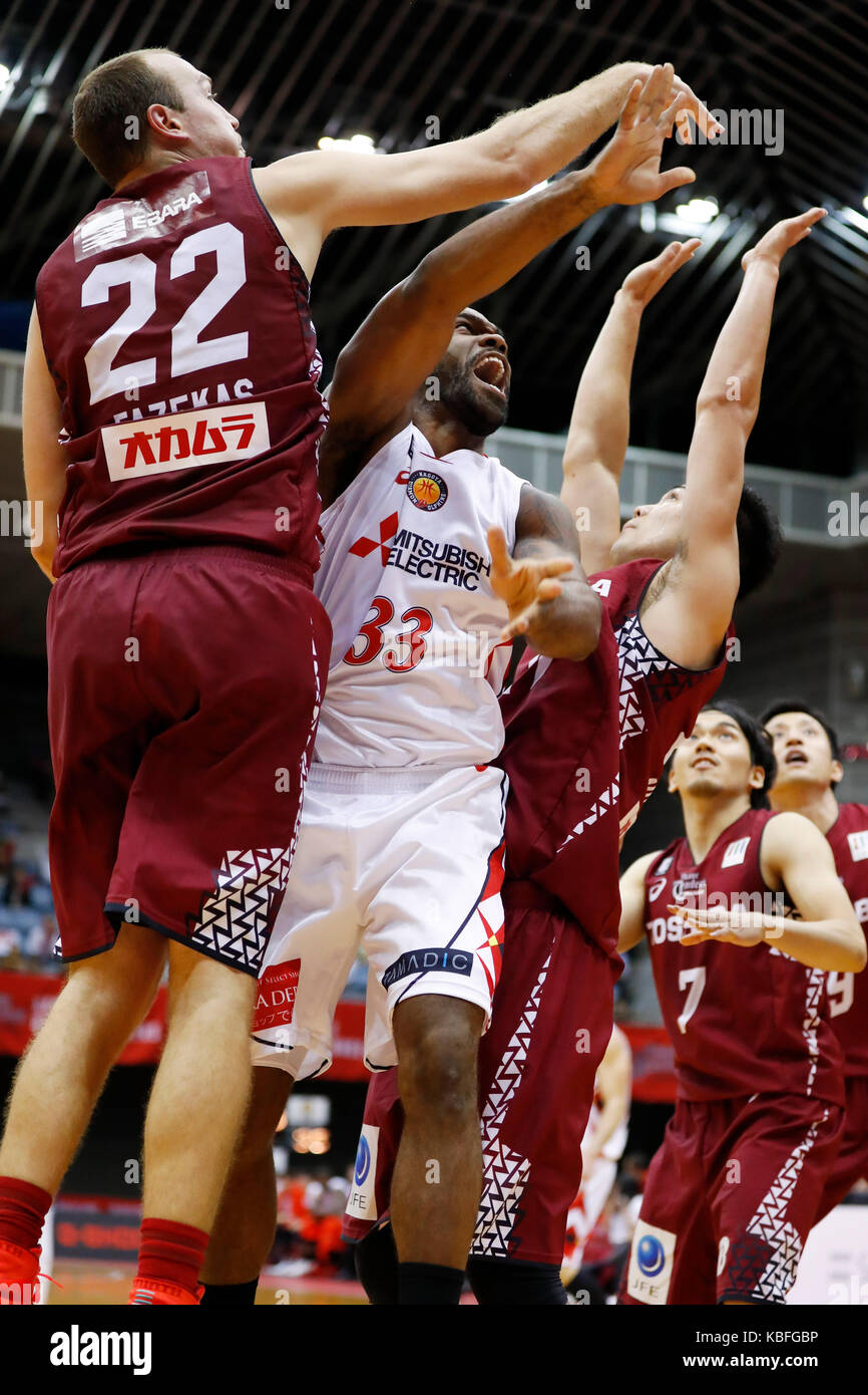 Girolamo tillman (diamond delfini), 29 settembre 2017 - basket : 2017-18 b.lega b1 gioco di apertura tra kawasaki brave thunders - nagoya diamond delfini di todoroki arena di kanagawa, Giappone. (Foto di Giovanni osada/aflo sport) Foto Stock