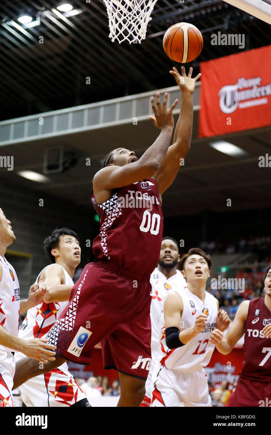 Josh Davis (brave tuoni), 29 settembre 2017 - basket : 2017-18 b.lega b1 gioco di apertura tra kawasaki brave thunders - nagoya diamond delfini di todoroki arena di kanagawa, Giappone. (Foto di Giovanni osada/aflo sport) Foto Stock