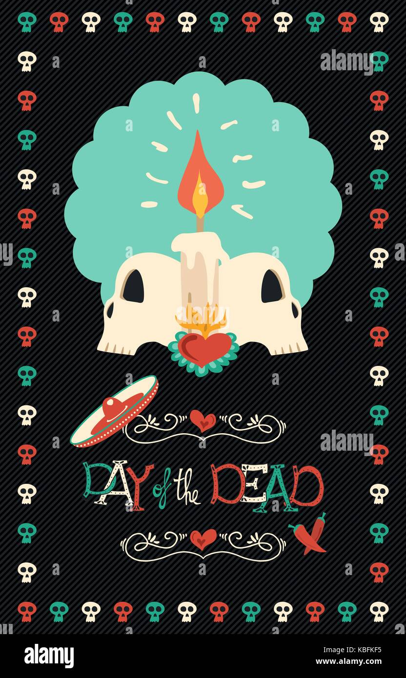 Il giorno dei morti il teschio di zucchero illustrazione per la celebrazione messicano, tradizionale messico decorazione di scheletro con colorati art. eps10 vettore. Illustrazione Vettoriale