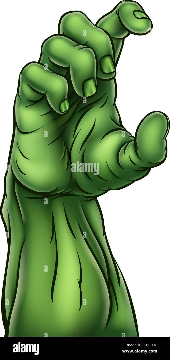 Zombie monster mano halloween Illustrazione Vettoriale