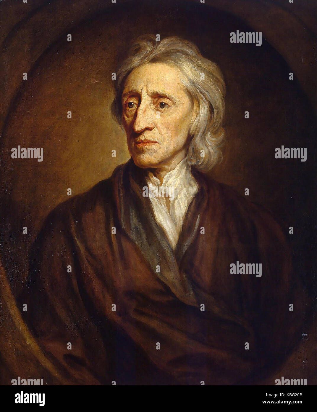 John LOCKE (1632-1704) filosofo inglese dipinto nel 1697 da Godfrey Kneller Foto Stock