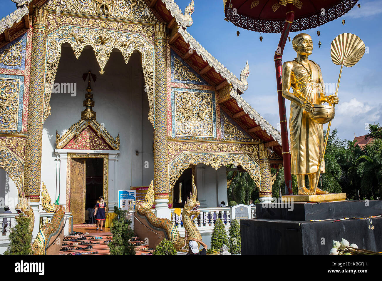 Wat Phra Singh tempio, Chiang mai, Thailandia Foto Stock