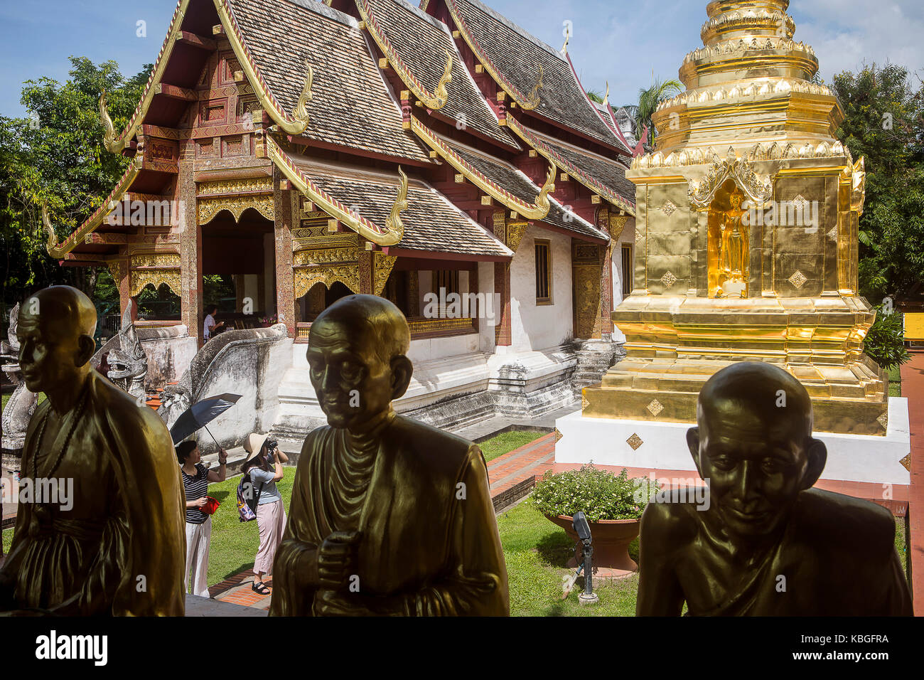 Wat Phra Singh tempio, Chiang mai, Thailandia Foto Stock
