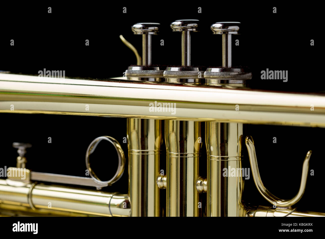 Chiudere l immagine della tromba di ottone Foto Stock