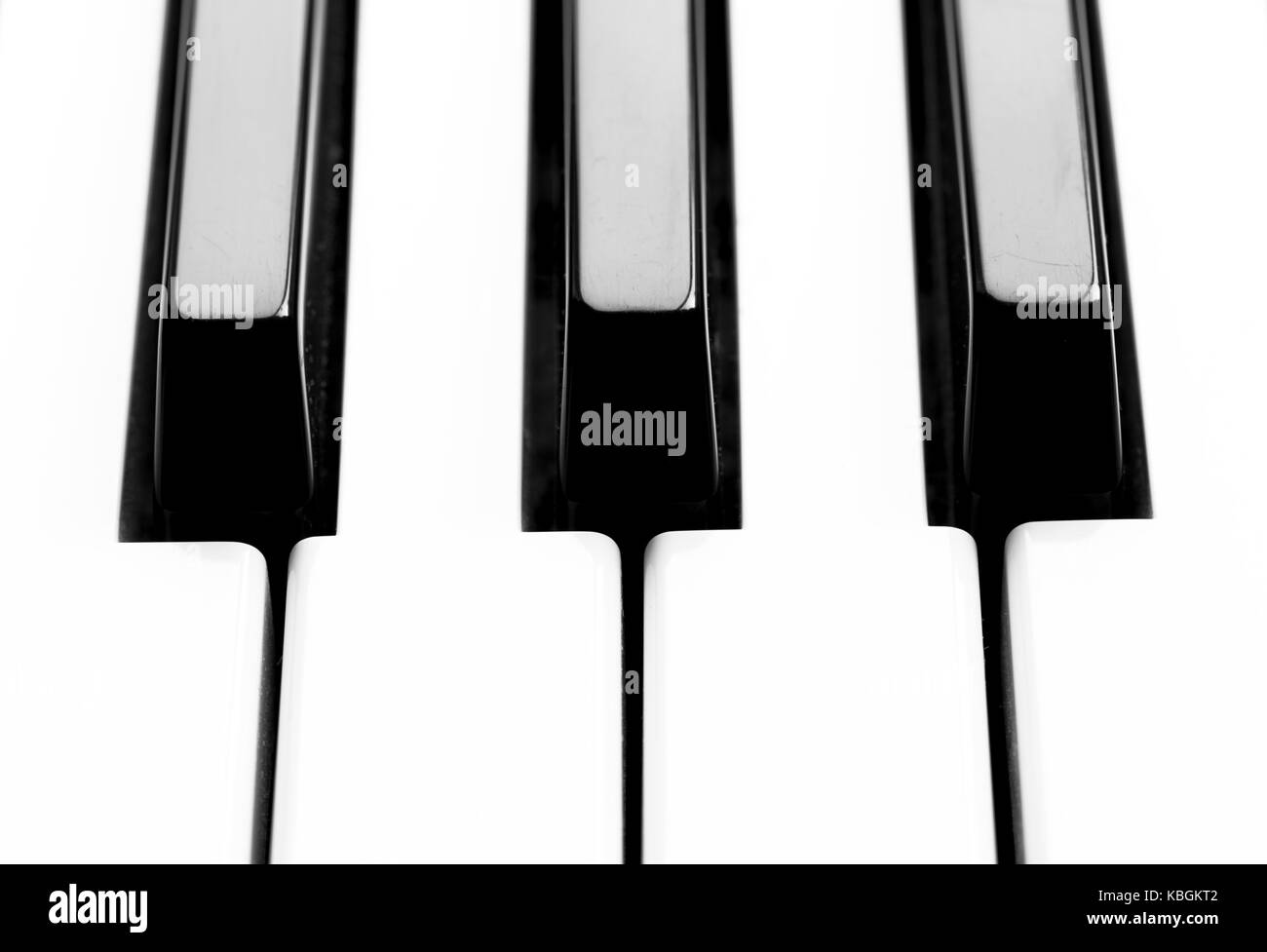 Close-up di immagini in bianco e nero i tasti della tastiera Foto Stock
