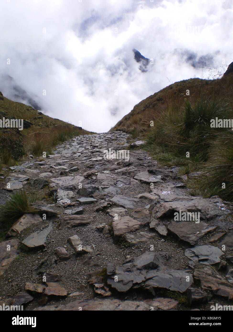 Inka Trail percorso di pietra Foto Stock