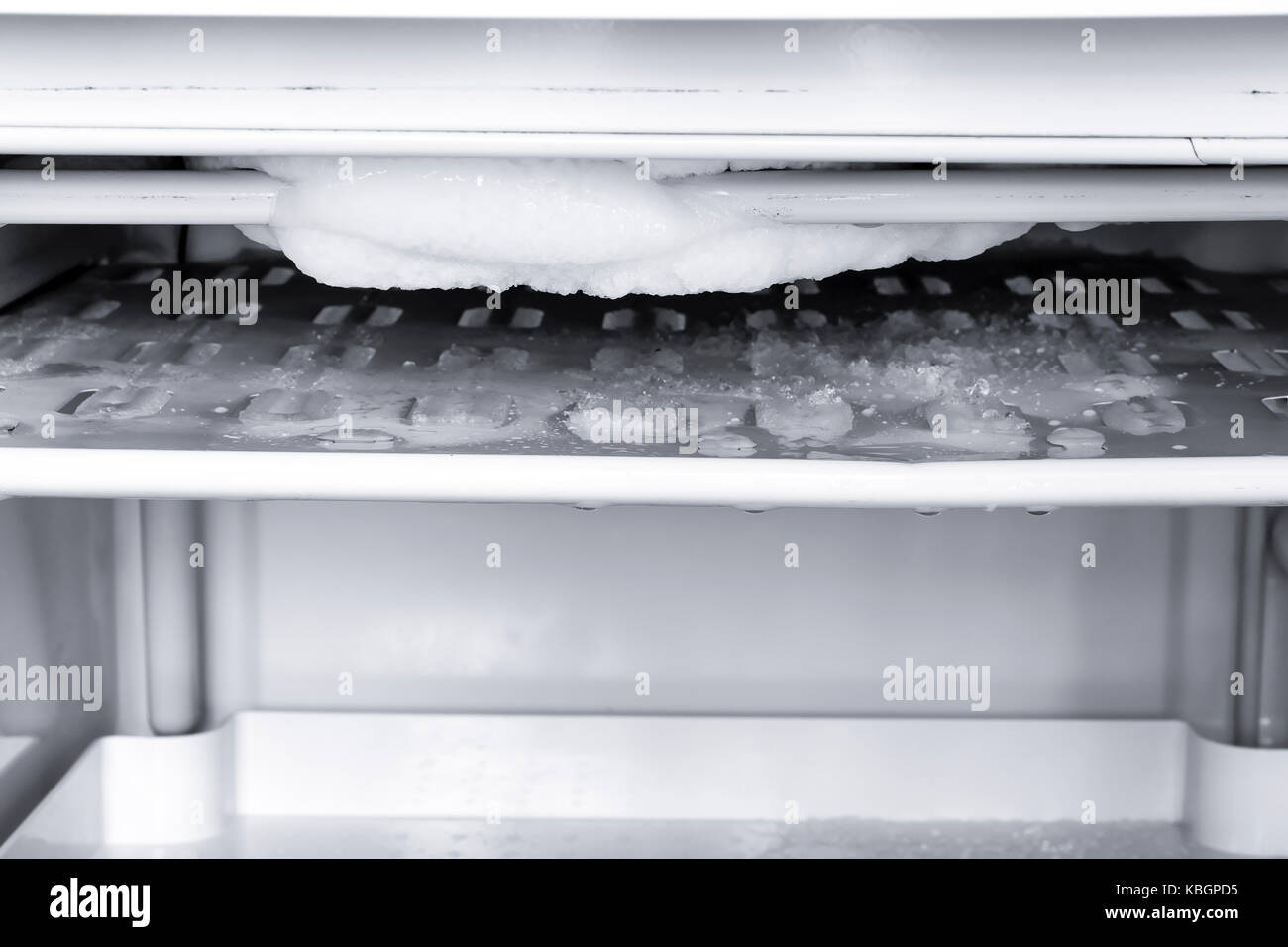Il ghiaccio in frigo. close up. Foto Stock