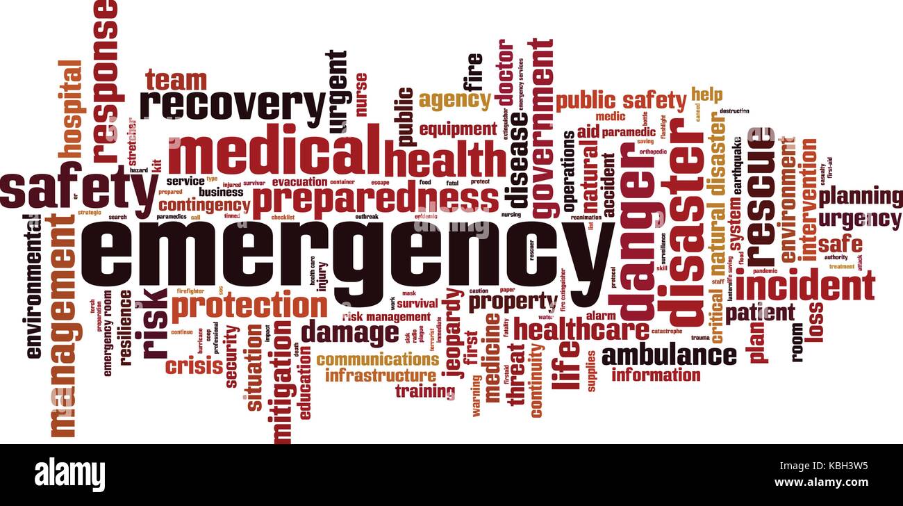 Parola di emergenza il concetto di cloud. illustrazione vettoriale Illustrazione Vettoriale