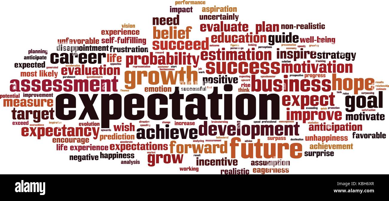 Le aspettative di parola il concetto di cloud. illustrazione vettoriale Illustrazione Vettoriale