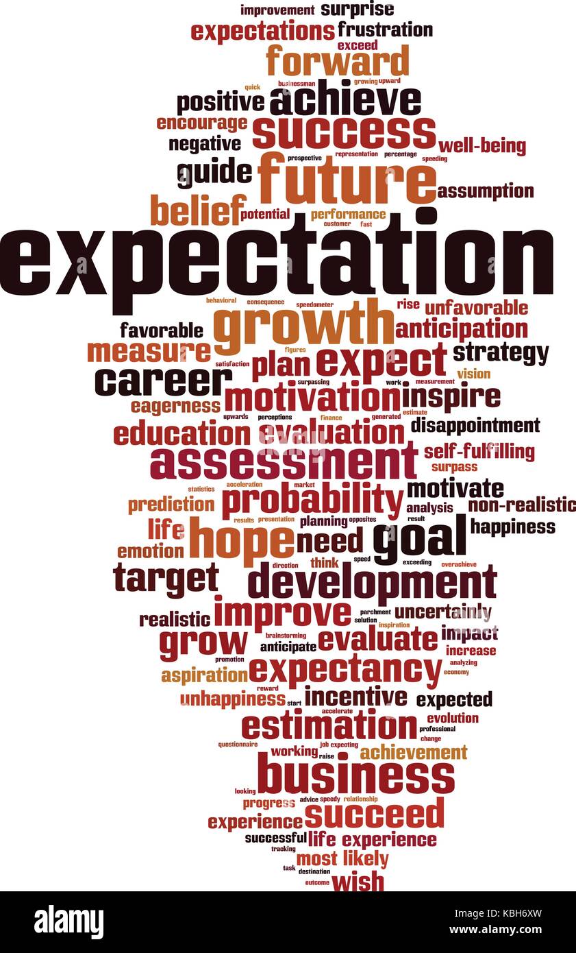 Le aspettative di parola il concetto di cloud. illustrazione vettoriale Illustrazione Vettoriale