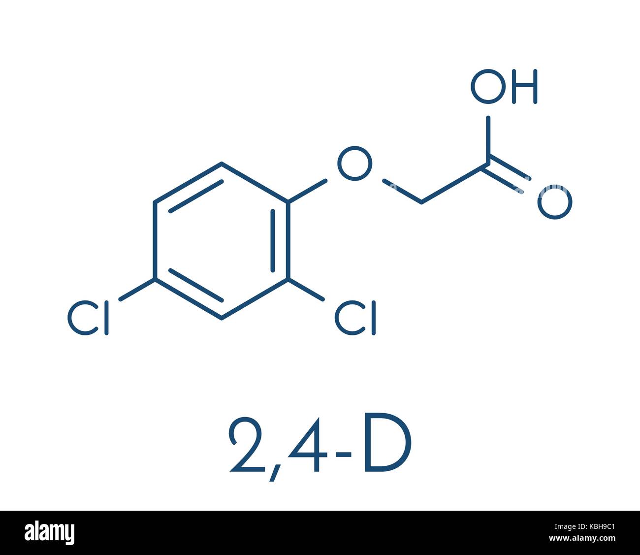 2,4-d (2,4-diclorofenossiacetico) agente orange ingrediente sintetico auxin ormone vegetale, utilizzati come pesticidi e erbicidi e ingrediente di agent Illustrazione Vettoriale