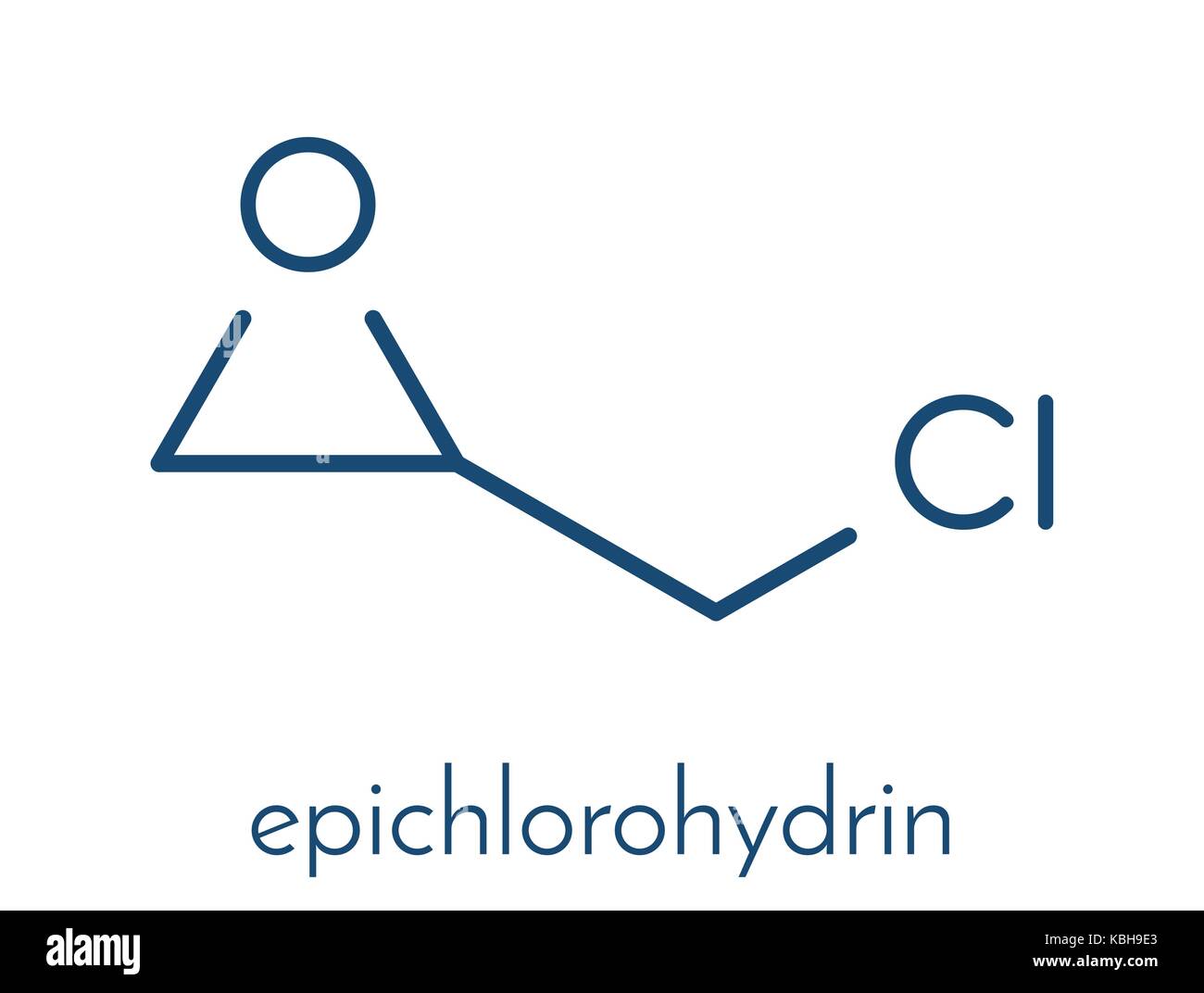 Epicloridrina (ECH) resina epossidica building block. formula scheletrico. Illustrazione Vettoriale