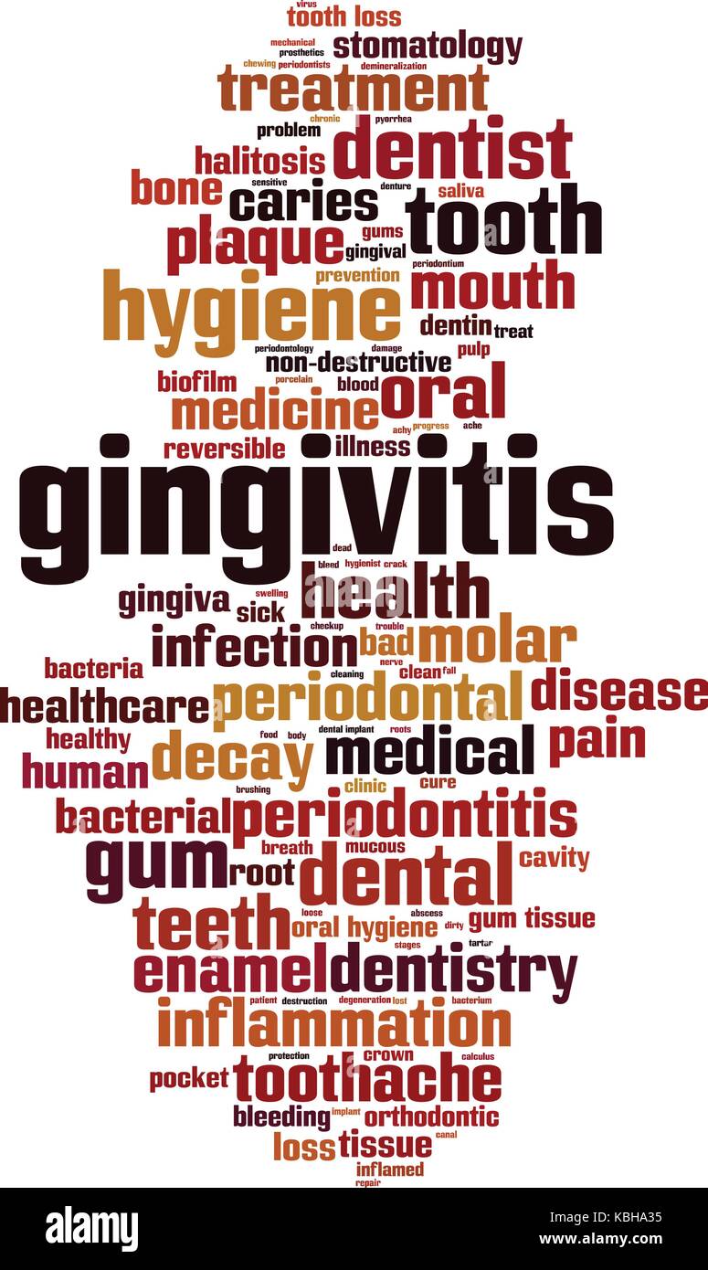 Gengivite parola concetto cloud. illustrazione vettoriale Illustrazione Vettoriale