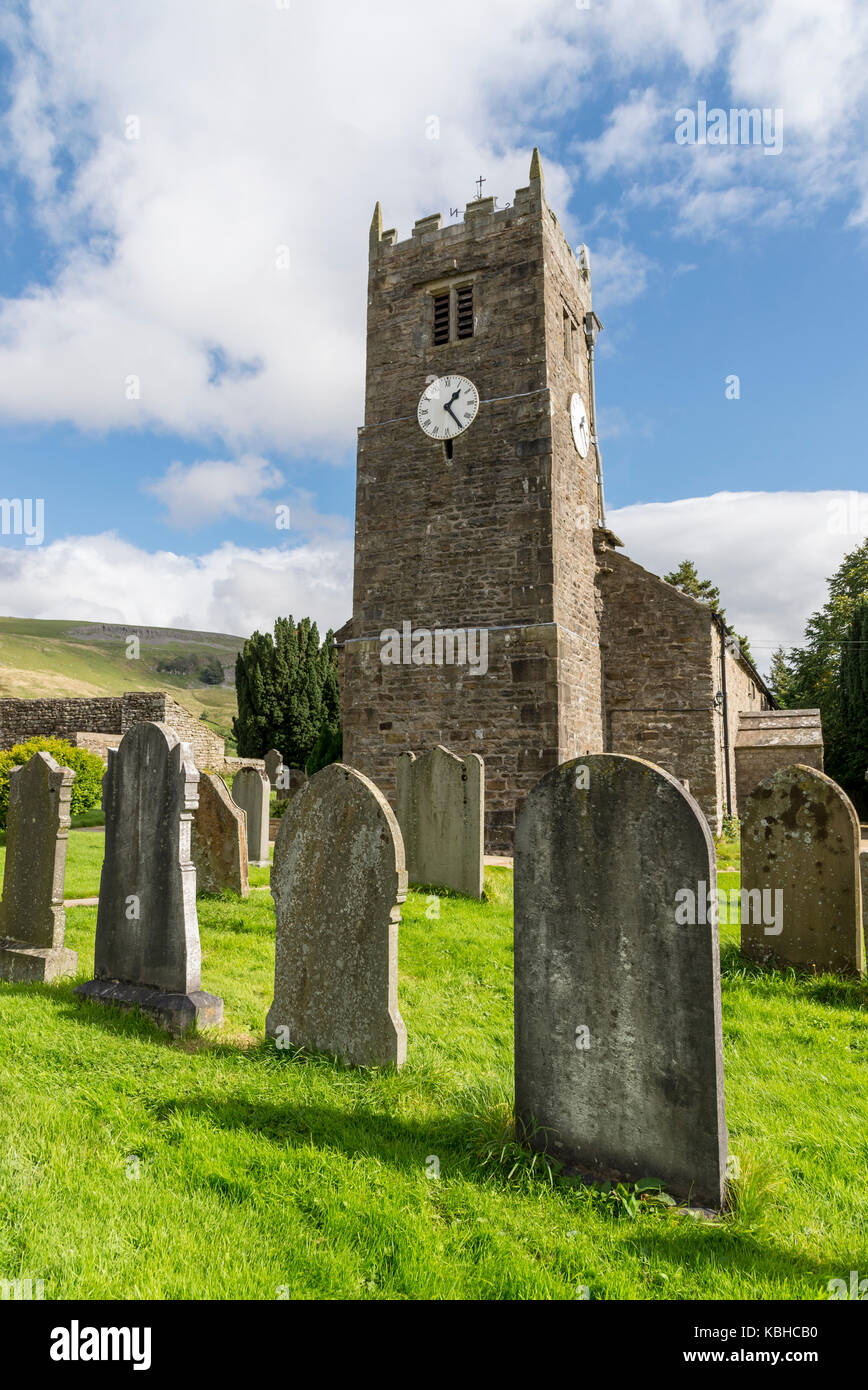 Chiesa di Santa Maria nel villaggio di muker, swaledale, Yorkshire Dales, Inghilterra. Foto Stock