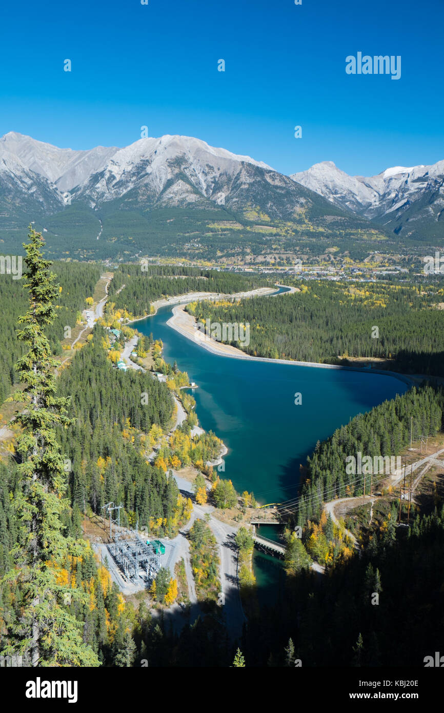 Energia idroelettrica fiume bow Alberta Canada 29.9.17 Foto Stock