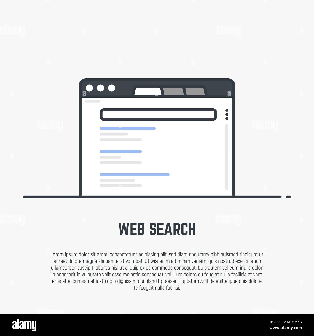 Pagina web design di ricerca Illustrazione Vettoriale