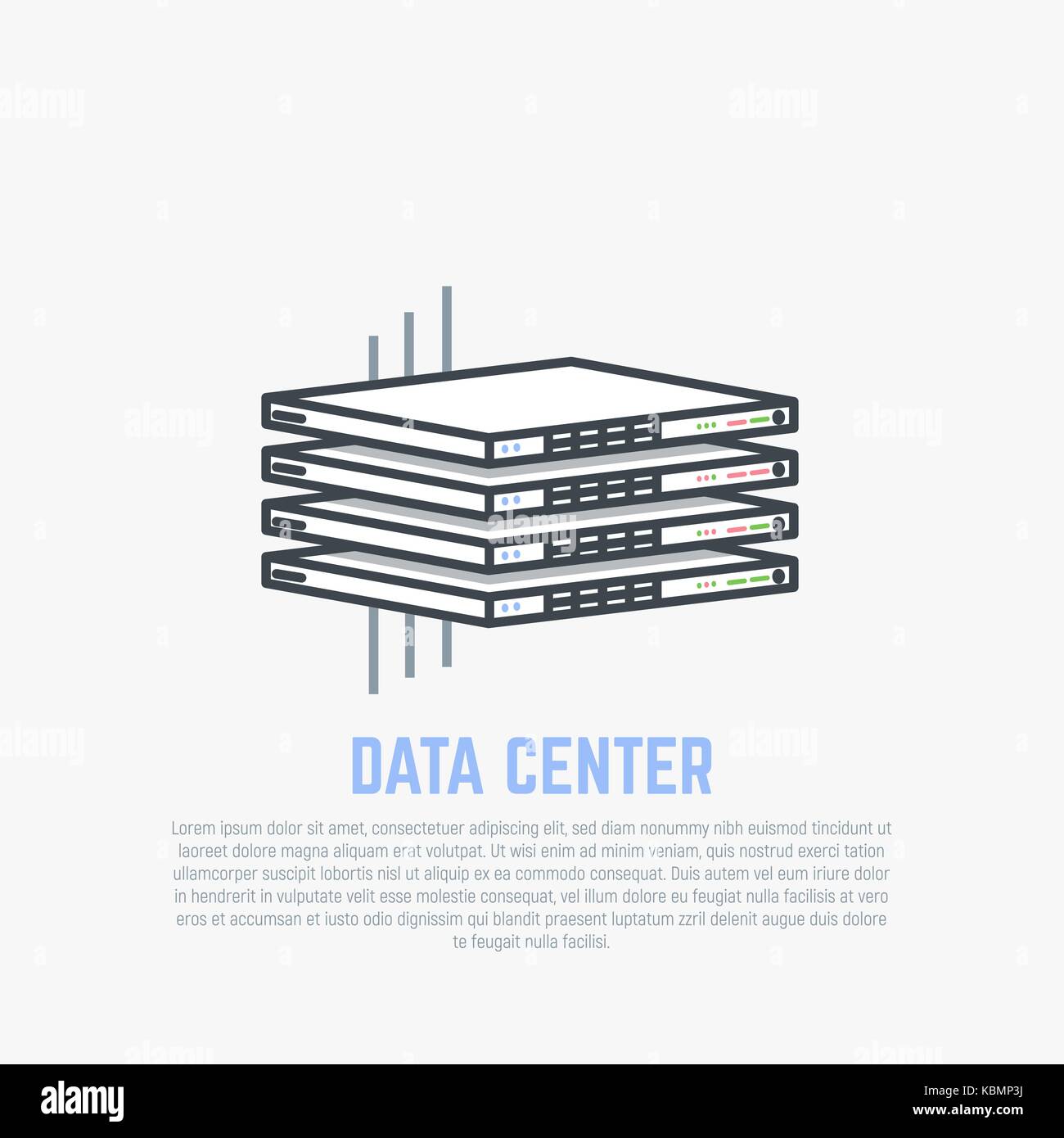 Server sottili flat Illustrazione Vettoriale